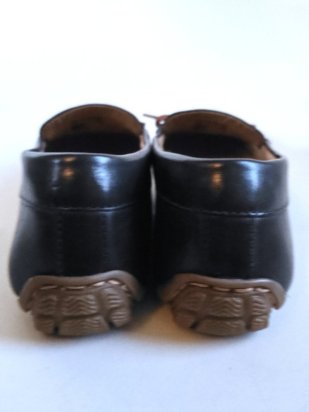 CLARKS Navy Leather Driving Moccasins - Picture 3 of 7